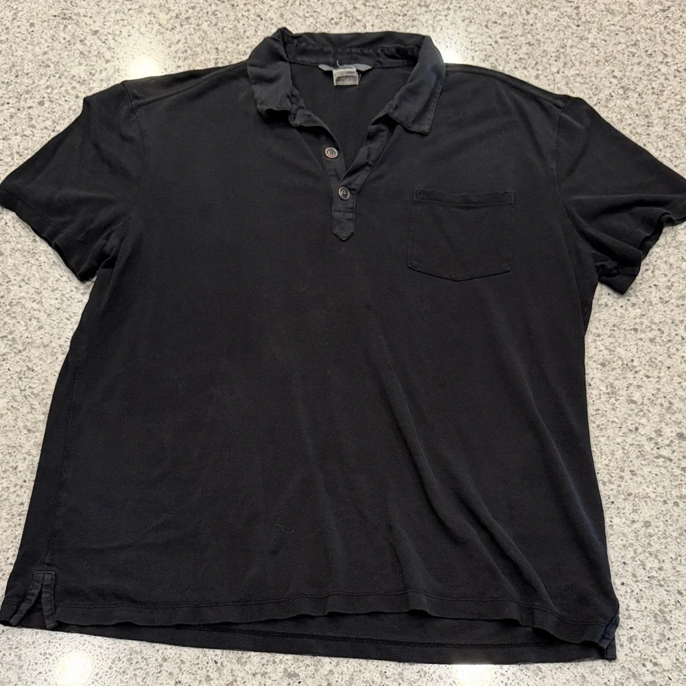 John Varvatos Charcoal Black Polo Shirt Size M - Picture 1 of 6